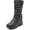 image:imageDREAM PAIRS Girls Buckle Zipper Knee High Winter BootsBlack