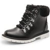 image:imageDREAM PAIRS Girls Kids Side Zipper Lace up Faux Fur Ankle BootsBlackPu