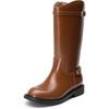 image:imageDREAM PAIRS Girls Knee High Boots Side Zipper Riding Shoes for Little KidBig KidTan