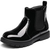 image:imageDREAM PAIRS Girls Side Zipper Chelsea Ankle Boots Little KidBig KidBlackPat