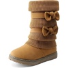 image:imageDREAM PAIRS Girls Winter Snow Boots Faux Fur Lined Mid Calf ShoesCamel