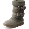 image:imageDREAM PAIRS Girls Winter Snow Boots Faux Fur Lined Mid Calf ShoesGreyPu