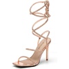 image:imageDREAM PAIRS High Heels Stilettos for Women  Strappy Gladiator Sexy Square Toe Open Toe Dressy Pumps SandalsRoseGold