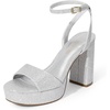 image:imageDREAM PAIRS Platform High Heels for Women Chunky Round Open Toe Ankle Strap Stylish Heeled Sandals for Party Prom WeddingSilverglitter