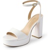 image:imageDREAM PAIRS Platform High Heels for Women Chunky Round Open Toe Ankle Strap Stylish Heeled Sandals for Party Prom WeddingWhitepu