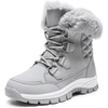 image:imageDREAM PAIRS Waterproof Snow Boots for Women Faux Fur Cozy Warm Insulated Winter Boots Lace Up MidCalf Outdoor Shoes for Walking Hiking HesperaLight Grey