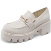 image:imageDREAM PAIRS Women Loafers Platform Chunky Heel Slip On Lug Sole Casual Dressy Office Business ShoesWhite