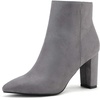 image:imageDREAM PAIRS Womens Chunky Heel Ankle Booties Pointed Toe Short BootsLightGrey
