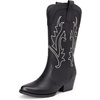 image:imageDREAM PAIRS Womens Cowboy Cowgirl Boots Embroidered Pointed Toe Low Heel Western Mid Calf Boot for Theme Party Country ConcertBlack