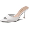 image:imageDREAM PAIRS Womens High Heels Mules Pointed Peep Toe Kitten Sandals Comfortable Slip On Dressy Shoes for Wedding Daily Work Travel SummerWhite