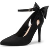 image:imageDREAM PAIRS Womens High Heels Stiletto Strappy Pointed Toe Bow Dress Shoes Sexy Party Wedding PumpsBlacksuede