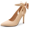 image:imageDREAM PAIRS Womens High Heels Stiletto Strappy Pointed Toe Bow Dress Shoes Sexy Party Wedding PumpsNudenubuck