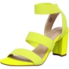 image:imageDREAM PAIRS Womens Open Toe High Chunky Elastic Strap Dress Heel SandalsNeonLime