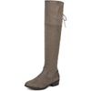 image:imageDREAM PAIRS Womens Over The Knee High Low Block Heel Riding Boots Uplace LeiKhakilein