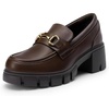 image:imageDREAM PAIRS Womens Platform Chunky LoafersBrown
