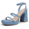image:imageDREAM PAIRS Womens Platform Strappy Heels Open Toe Ankle Strap Square Party Sandals Y2K Dress ShoesDenim Blue