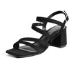 image:imageDREAM PAIRS Womens Strappy Chunky Heels Low Block Square Open Toe Sandals Dress Party ShoesBlacksuede