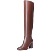 image:imageDREAM PAIRS Womens Tall Over the Knee Boots Thigh High Fall Block Chunky Heeled Knee High Long Boots with Fashion Square Toe and Side ZipperBrown