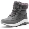 image:imageDREAM PAIRS Womens Winter Snow Boots Faux Fur Waterproof Ankle Booties Zaylee Ladies Comfortable Short Boots OutdoorDark Grey