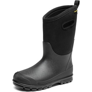 image:imageDREAM PAIRS Boys Waterproof Boots Outdoor Faux Fur Lining Shoes with Handles for Rain Snow Winter Muck Mud and Cold Weather for LittleBig KidsBlack