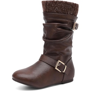 image:imageDREAM PAIRS Girls Faux Fur Lined Knee High Winter Riding BootsToddlerLittle KidBig KidBrown
