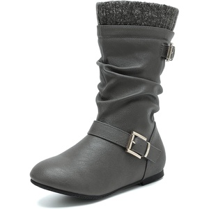 image:imageDREAM PAIRS Girls Faux Fur Lined Knee High Winter Riding BootsToddlerLittle KidBig KidGrey