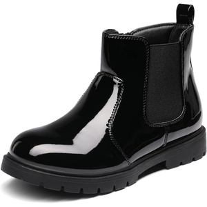 image:imageDREAM PAIRS Girls Side Zipper Chelsea Ankle Boots Little KidBig KidBlackPat