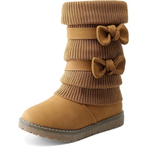 image:imageDREAM PAIRS Girls Winter Snow Boots Faux Fur Lined Mid Calf ShoesCamel