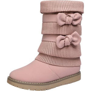 image:imageDREAM PAIRS Girls Winter Snow Boots Faux Fur Lined Mid Calf ShoesPink