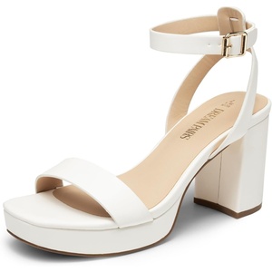 image:imageDREAM PAIRS Platform Heels for Women High Block Chunky Open Toe Ankle Strap Heels Fashion Wedding Party Evening Prom Dance Dress Pump Sandals ShoesWhitepu