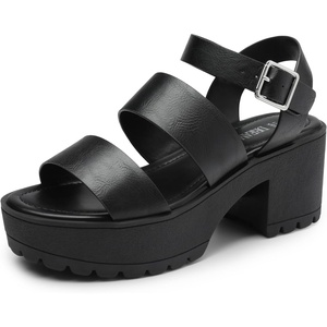 image:imageDREAM PAIRS Platform Heels for Women Lightweight Chunky Open Toe Stylish Comfortable Fisherman Sandals with Adjustable Ankle StrapBlack