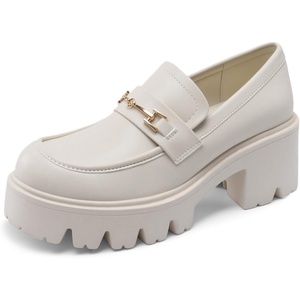 image:imageDREAM PAIRS Women Loafers Platform Chunky Heel Slip On Lug Sole Casual Dressy Office Business ShoesWhite