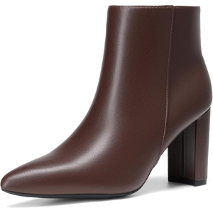 image:imageDREAM PAIRS Womens Chunky Heel Ankle Booties Pointed Toe Short BootsBrown