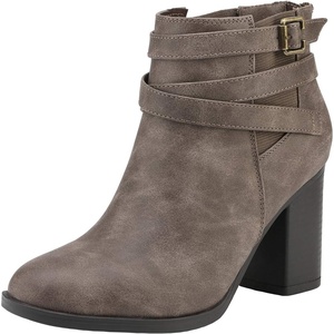 image:imageDREAM PAIRS Womens Chunky High Heel Ankle Boots Close Toe Fall Heeled Booties ShoesTaupe