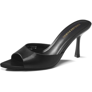 image:imageDREAM PAIRS Womens High Heels Mules Pointed Peep Toe Kitten Sandals Comfortable Slip On Dressy Shoes for Wedding Daily Work Travel SummerBlackpu