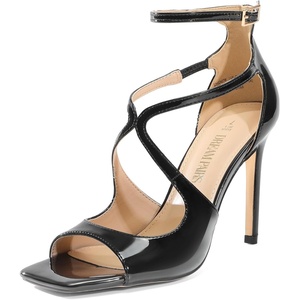 image:imageDREAM PAIRS Womens High Heels Sexy Cross Square Open Toe Strappy Dressy Sexy Stylish Stilettos Heels SandalsBlackpat