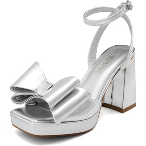 image:imageDREAM PAIRS Womens Platform Chunky Heels Fashion Bowknots High Block Square Toe Dress Sandals for Wedding Bridal Party