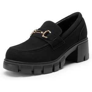 image:imageDREAM PAIRS Womens Platform Chunky LoafersAll Black