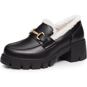 image:imageDREAM PAIRS Womens Platform Chunky LoafersBlackfurry