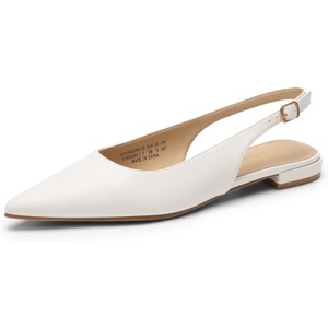 image:imageDREAM PAIRS Womens Slingback Dressy Pointed Toe Ballet Flats with Buckle Strap Low Heel Dress Flat ShoesWhite