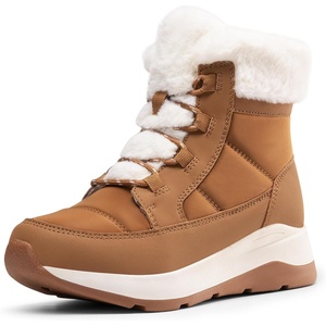 image:imageDREAM PAIRS Womens Winter Snow Boots Faux Fur Waterproof Ankle Booties Zaylee Ladies Comfortable Short Boots OutdoorChestnut