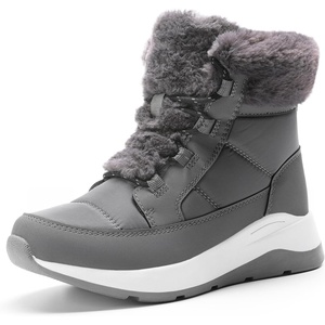 image:imageDREAM PAIRS Womens Winter Snow Boots Faux Fur Waterproof Ankle Booties Zaylee Ladies Comfortable Short Boots OutdoorDark Grey