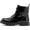 image:imageDREAM PAIRS Boys Girls Ankle Boots Laceup with Buckle Strap Combat boot for ToddlerLittle KidBig KidsAll Black