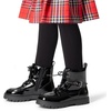 image:imageDREAM PAIRS Boys Girls Ankle Boots Laceup with Buckle Strap Combat boot for ToddlerLittle KidBig KidsAll Black