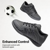 image:imageDREAM PAIRS Boys Girls Indoor Turf Soccer Cleats Lace Up Athletic Youth Futsal Football Casual Shoes for LittleBig KidBlackDark Grey