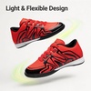 image:imageDREAM PAIRS Boys Girls Indoor Turf Soccer Cleats Lace Up Athletic Youth Futsal Football Casual Shoes for LittleBig KidRedBlack