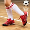 image:imageDREAM PAIRS Boys Girls Indoor Turf Soccer Cleats Lace Up Athletic Youth Futsal Football Casual Shoes for LittleBig KidRedBlack