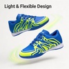 image:imageDREAM PAIRS Boys Girls Indoor Turf Soccer Cleats Lace Up Athletic Youth Futsal Football Casual Shoes for LittleBig KidRoyal BlueNeon Green