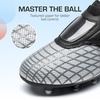 image:imageDREAM PAIRS Boys Girls Soccer Cleats Firm Ground Kids Youth Athletic Outdoor Football ShoesSilverBlack