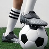 image:imageDREAM PAIRS Boys Girls Soccer Cleats Firm Ground Kids Youth Athletic Outdoor Football ShoesSilverBlack